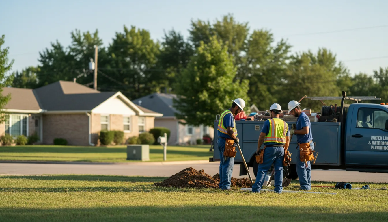 Residential water line and bathroom plumbing service in Kinderhook, IL